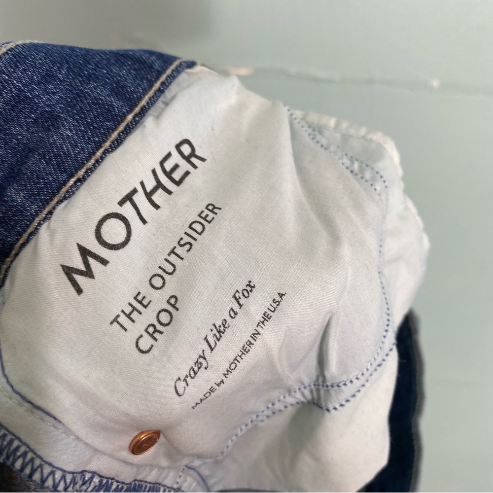 MOTHER Cropped Distressed Blue Jeans - Picture 6 of 8